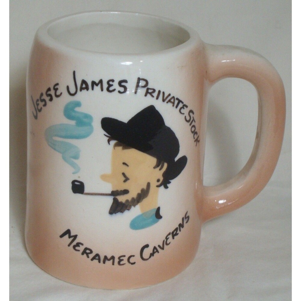 Jesse James Coffee Mug Vintage Hand Painted Private Stock Stoneware Tea